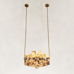 Staggered Marble Panel Chandelier 41.3