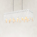 Product detail of Staggered White Marble Island Chandelier 47.2