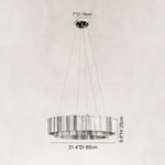 Dimension diagram for Striated Marble Double-Ring Chandelier 31.5