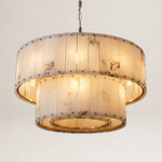 Tamburo Tier Drum Chandelier by Dalmivik, complete fixture view