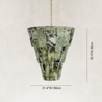 Dimension diagram for Tapered Marble Panel Chandelier 23.6