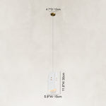 Dimension diagram for Tapered White Marble Blade Pendant