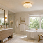 Textured Glass Dome Flush Mount - bathroom installation - view 10