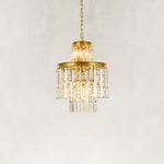 Tiered Crystal Drum Chandelier in 15 in / 38 cm - alternate angle