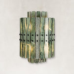 Tiered Marble Panel Wall Sconce 11.8" in Black metal finish, shown as a complete fixture