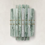 Tiered Marble-Composite Panel Wall Sconce shown against a neutral background