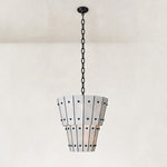 Tiered Tapered Marble Pendant 23.6" in Black metal finish, shown as a complete fixture