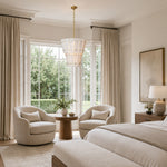 Tiered Tapered Marble Pendant displayed in a furnished interior
