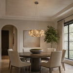Two-Tier Marble Panel Drum Chandelier 25.6