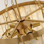 Two-Tier Mother-of-Pearl Chandelier 20.4" in Aged brass, socket detail