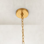 Two-Tier Mother-of-Pearl Chandelier 20.4" in Aged brass, room setting two