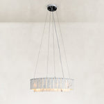Two-Tier White Marble Ring Chandelier 31.5" in Chrome metal finish, shown as a complete fixture