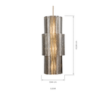 Valence Column Ribbed Glass Chandelier dimension and specification diagram