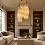 Valence Column Ribbed Glass Chandelier