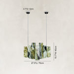 Dimension diagram for Variegated Marble Blade Chandelier 31.5