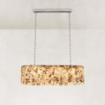 Variegated Scalloped Marble Island Pendant 47.2" in Chrome metal finish, shown as a complete fixture
