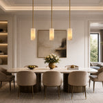 Anello Cylinder Alabaster Pendant Light by Dalmivik, product or room detail view