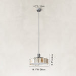 Dimension diagram for Veined Marble Drum Pendant