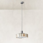 Product detail of Veined Marble Drum Pendant against a neutral background