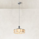 Veined Marble Drum Pendant shown in full against a neutral background