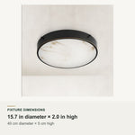Veined stone diffuser flush mount large size dimensions