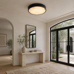 Veined Stone Diffuser Flush Mount - large-size entryway installation