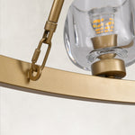 Gold-tone ring glass cup detail