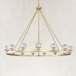 Gold-tone glass cup ring unlit fixture