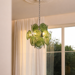 Verdelle Mosaic Green Glass Disc Chandelier