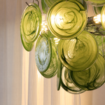 Verdelle Mosaic Green Glass Disc Chandelier