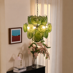Verdelle Mosaic Green Glass Disc Chandelier