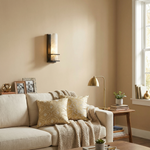 Framed Slab Vertical Column Alabaster Wall Sconce by Dalmivik, product or room detail view