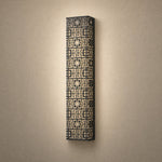 Lantern Box Chinoiserie Lattice Alabaster Wall Sconce by Dalmivik, complete fixture view