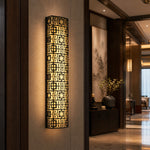Lantern Box Chinoiserie Lattice Alabaster Wall Sconce by Dalmivik, product or room detail view