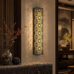 Lantern Box Chinoiserie Lattice Alabaster Wall Sconce by Dalmivik, product or room detail view