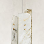 Product detail of White Four-Panel Marble Pendant against a neutral background