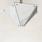 Product detail of White Inverted Pyramid Marble Pendant against a neutral background