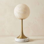 Alabaster Orb Table by Dalmivik, complete fixture view