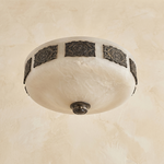 Antique Rim Ceiling Alabaster by Dalmivik, complete fixture view