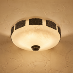 Antique Rim Ceiling Alabaster by Dalmivik, complete fixture view