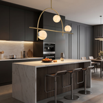 Brass 3-arm Classic Alabaster Pendant Light by Dalmivik, product or room detail view