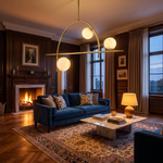 Brass 3-arm Classic Alabaster Pendant Light by Dalmivik, product or room detail view