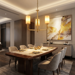 Brass 3-Arm Cylinder Alabaster Pendant Light by Dalmivik, product or room detail view