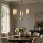 Brass 3-Arm Cylinder Alabaster Pendant Light by Dalmivik, product or room detail view