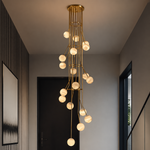 Brass Cascade Alabaster Pendant Light by Dalmivik, product or room detail view