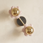 Brass Flower Wall Alabaster by Dalmivik, complete fixture view