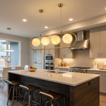 Brass Linear Orb Alabaster Pendant Light by Dalmivik, product or room detail view