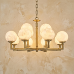 Brass Orb Classic Alabaster Pendant Light by Dalmivik, product or room detail view