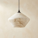 Diamond Pendant Alabaster by Dalmivik, complete fixture view