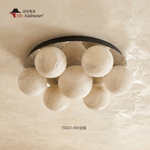 Disc Orb Ceiling Alabaster by Dalmivik, complete fixture view